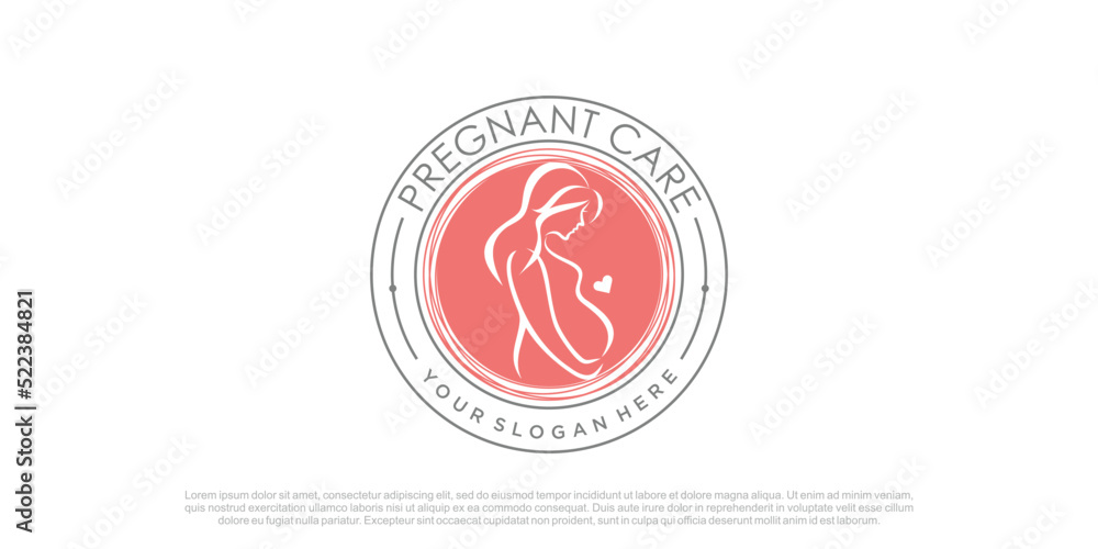 Pregnant logo design vector with creative unique concept