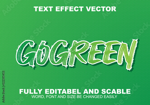 go green text effect vector