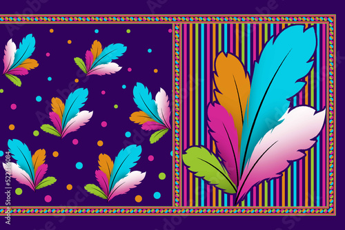 multi abstract pattern sari design, geometrical textile saree in colorful Flower design.