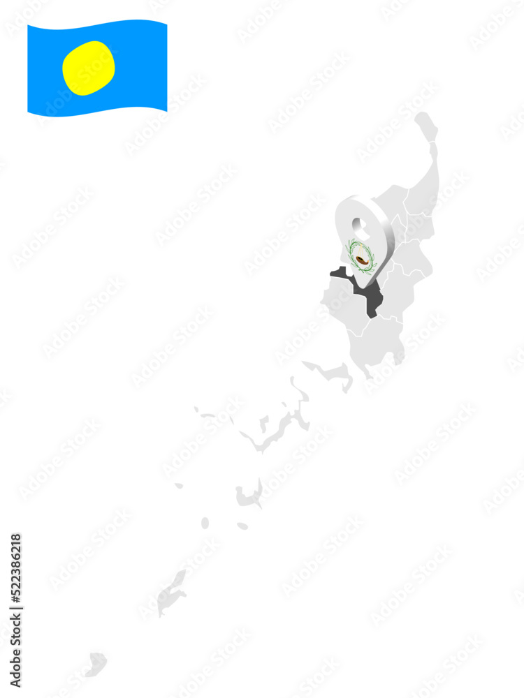 Location State of Ngatpang on map Palau. 3d location sign of Ngatpang. Quality map with provinces of Palau for your design. Oceania. EPS10. Location State of Ngatpang on map Palau. 3d location sign of Ngatpang. Quality map with provinces of Palau for your design. Oceania. EPS10.