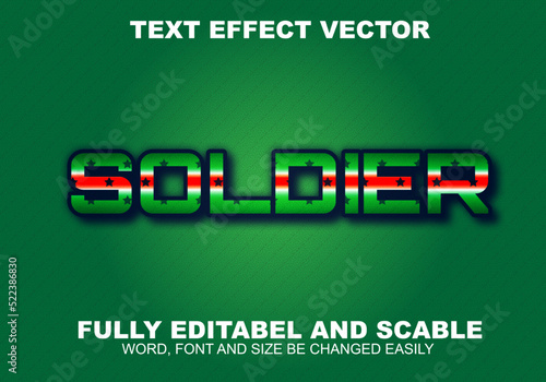 slodier text effect vector