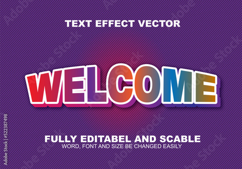 welcome text effect vector