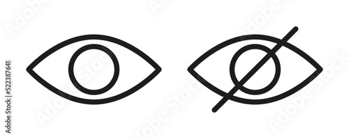 Password hidding icons isolated in white background. Icons for data privacy and sensitive content mark. Outline vector illustration
