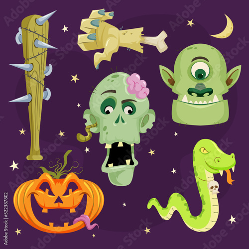 halloween monsters set