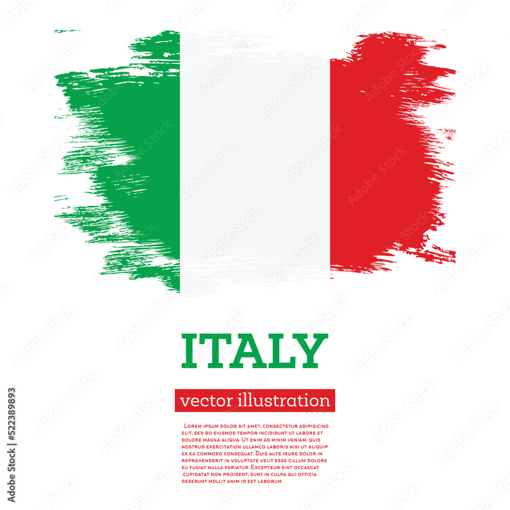 Italy Flag with Brush Strokes. Independence Day. Italy Flag with Brush Strokes. Independence Day.