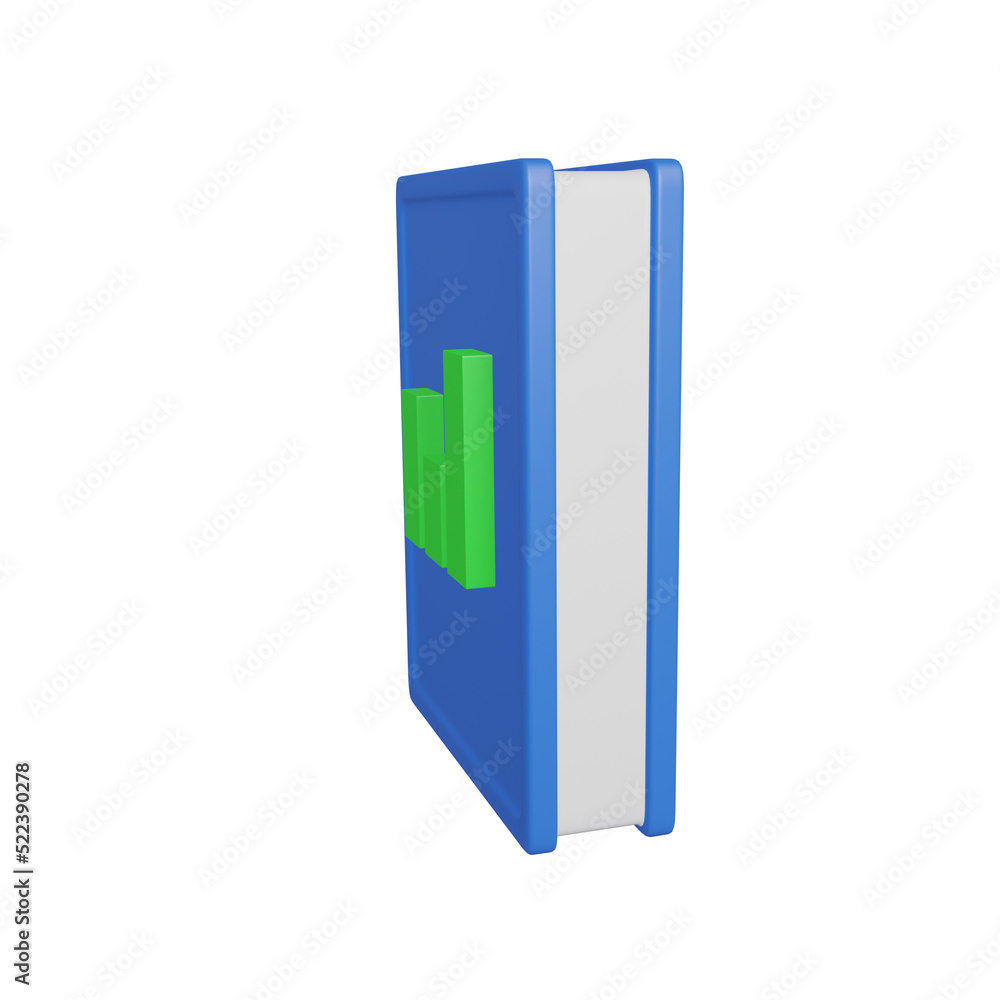 3d icon with business diagram book concept 3d icon with business diagram book concept