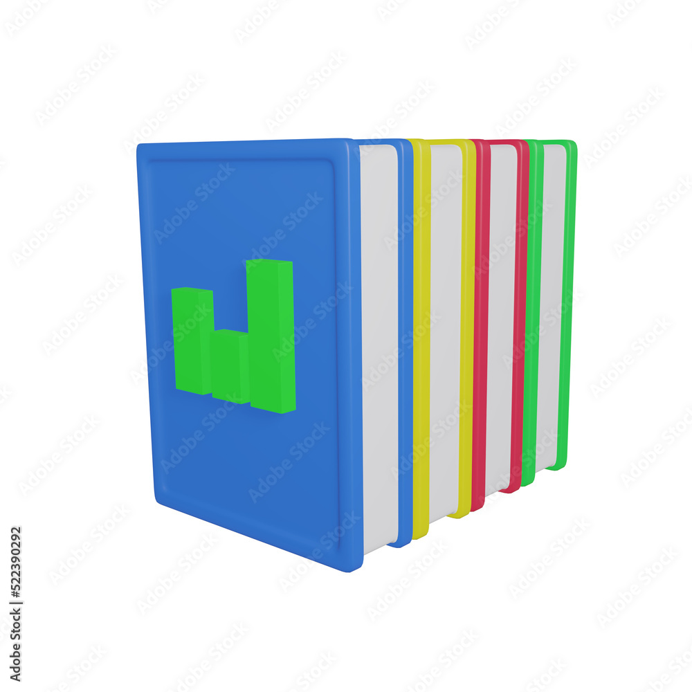 3d icon with stacked books concept 3d icon with stacked books concept