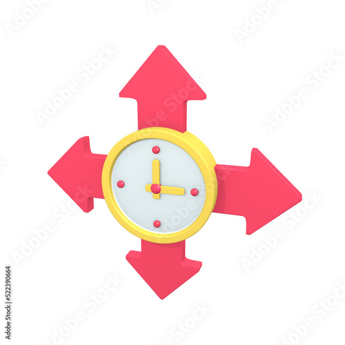 3d icon with time management concept