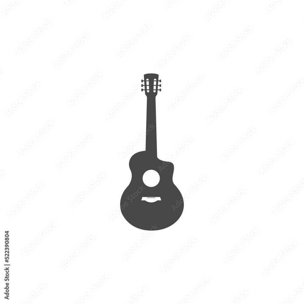 Naklejka premium Guitar logo template vector icon illustration