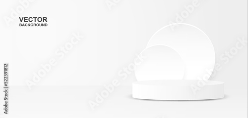 Theme product presentation podium display circle shape white background. Vector. © lim_pix
