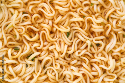 Boiled noodle texture background , top view , flat lay.