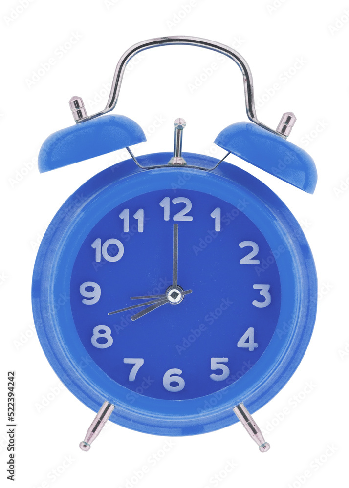 Isolated blue alarm clock with transparent background Isolated blue alarm clock with transparent background