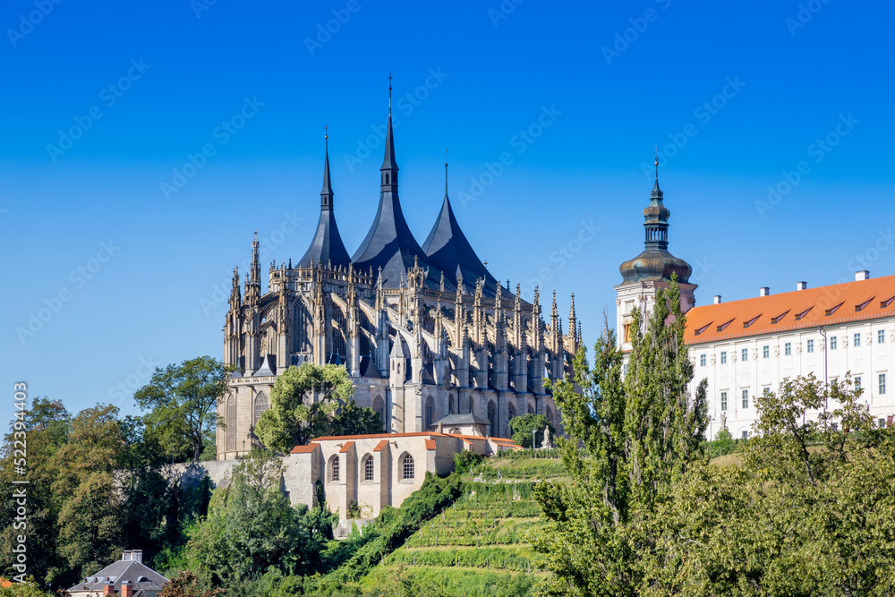 gothic cathedral of St. Barbara and baroque Jesuit college, Central Bohemia, Kutna Hora, Czech republic, Europe