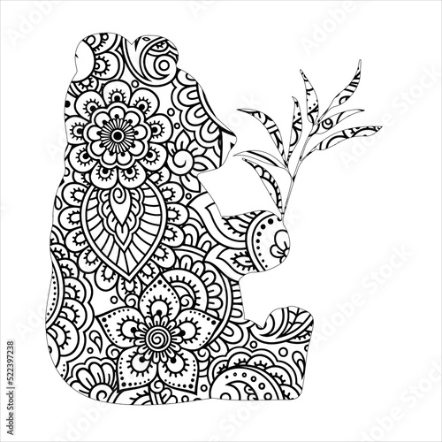 Animal mandala coloring page 