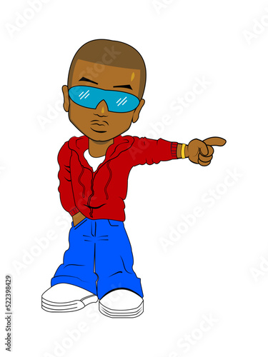 Rapper Boy Pointing Clipart