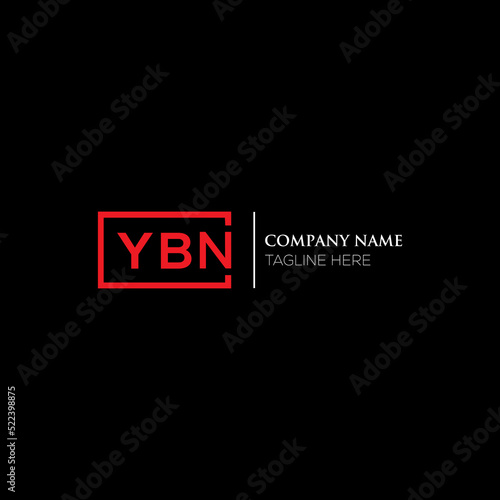 YBN logo monogram isolated on circle element design template, YBN letter logo design on black background. YBN creative initials letter logo concept. YBN letter design.
 photo