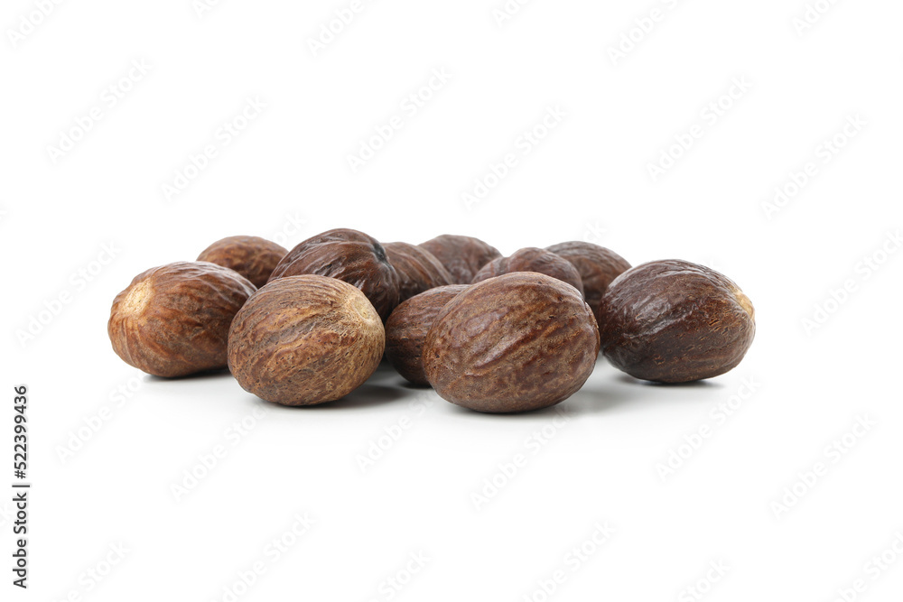 Shea nuts for making shea butter isolated on white background Shea nuts for making shea butter isolated on white background