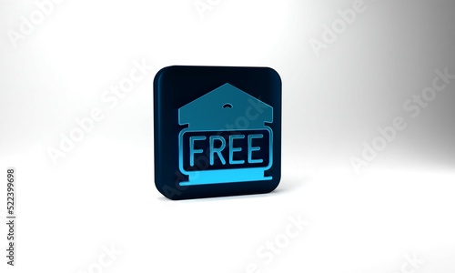 Blue Free storage icon isolated on grey background. Blue square button. 3d illustration 3D render