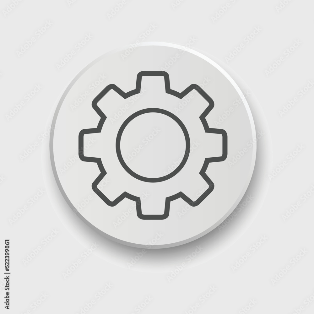 setting/gear line icon symbol for ui, social media, website Isolated on white background.
