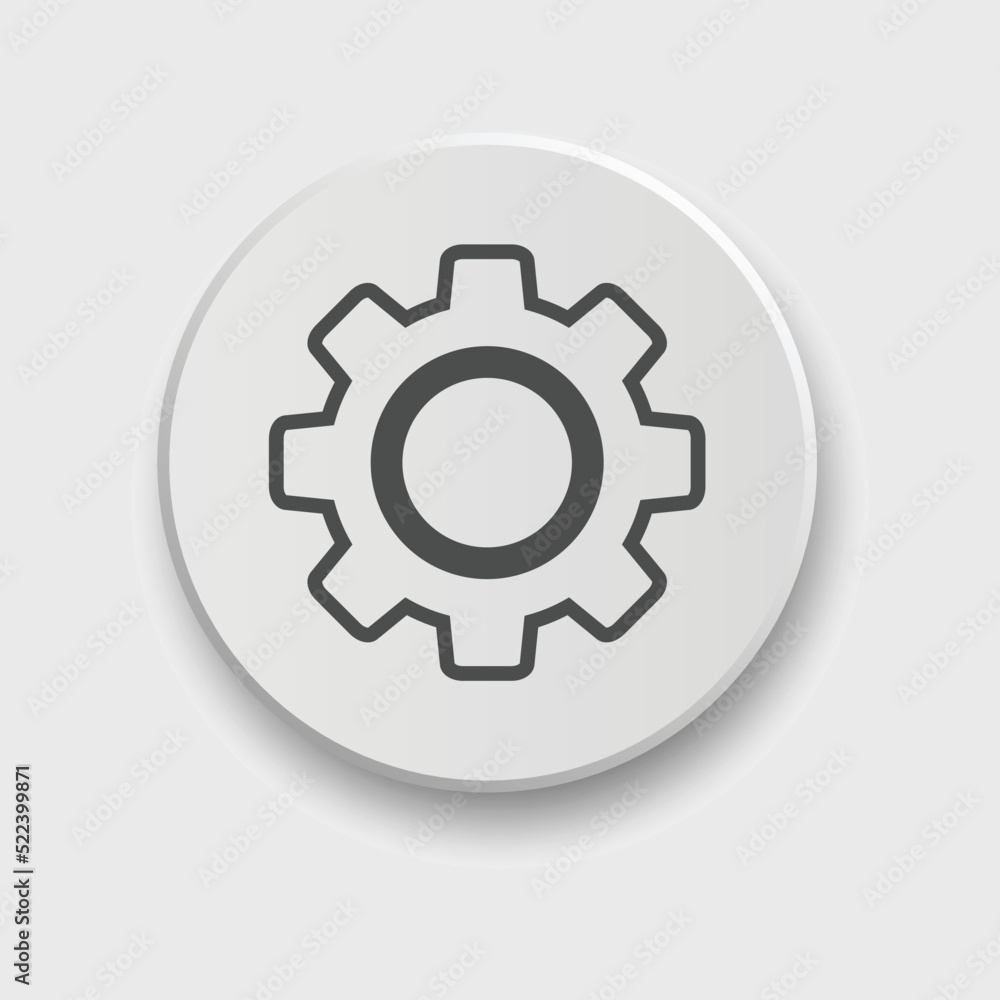 setting/gear line icon symbol for ui, social media, website Isolated on white background.
