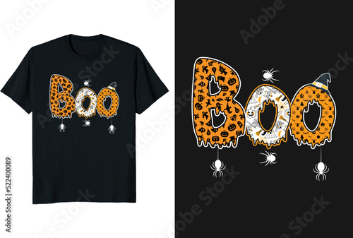 Boo Halloween T-shirt Design Halloween vector illustration  