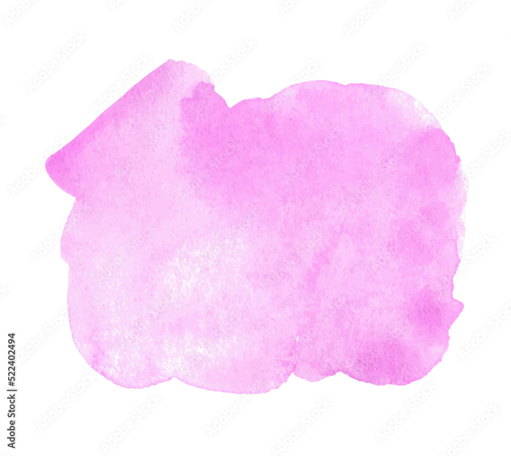 Hand drawn pink abstract watercolor spot for text or logo