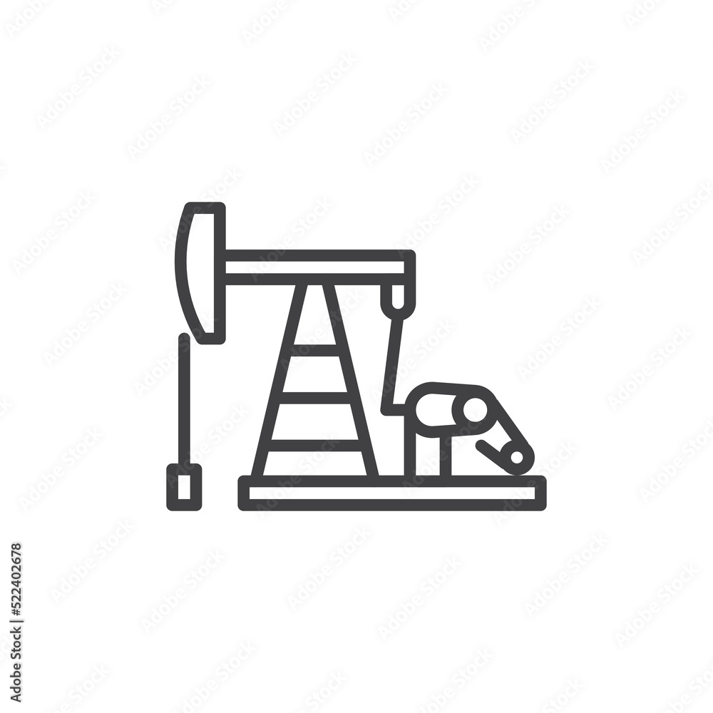Drilling rig line icon Drilling rig line icon