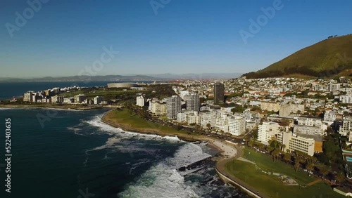 Wallpaper Mural POV of a paraglider flying over Sea Point, Cape Town. Torontodigital.ca