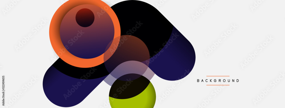 Vector round shapes circles minimal geometric background. Vector illustration for wallpaper banner background or landing page Vector round shapes circles minimal geometric background. Vector illustration for wallpaper banner background or landing page