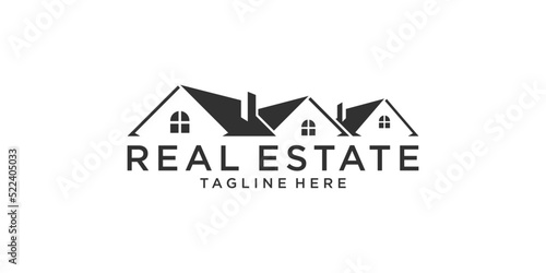 Roof and home logo vector design concept. Real estate logo