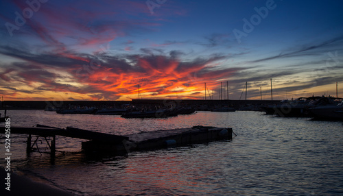 ischia forio italy harbour modern boat at sunset