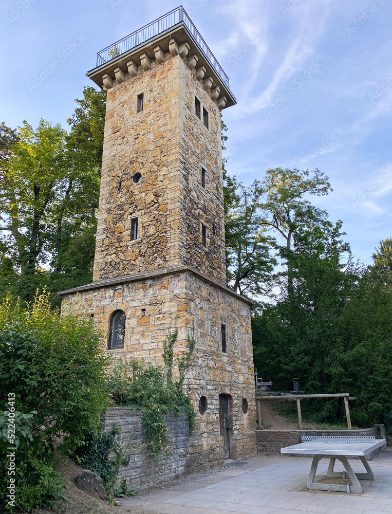 Fototapeta premium Old tower in Stuttgart city, Germany