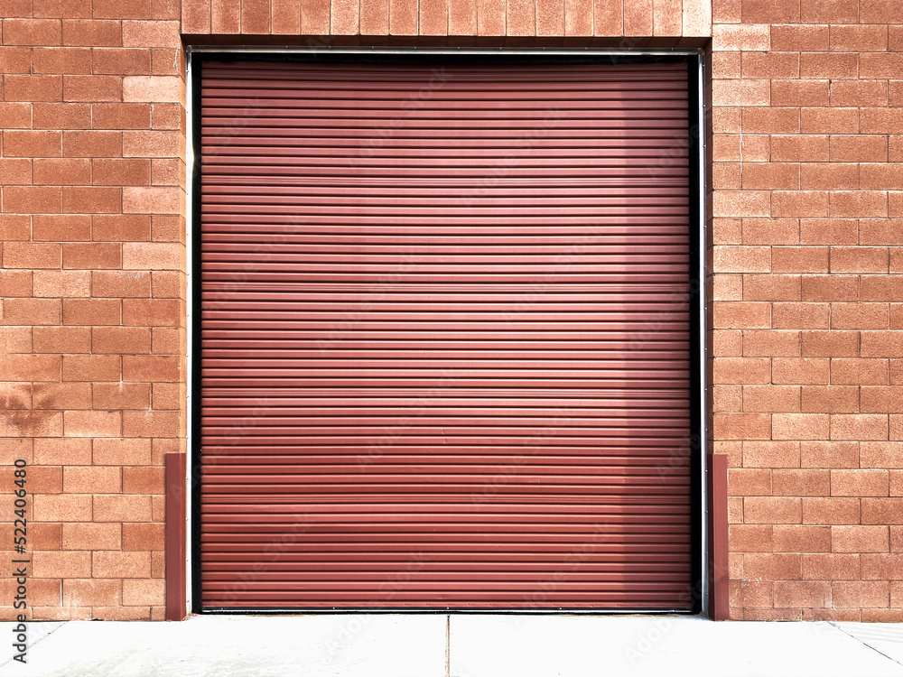 warehouse roll up door loading dock garage brick alley building street