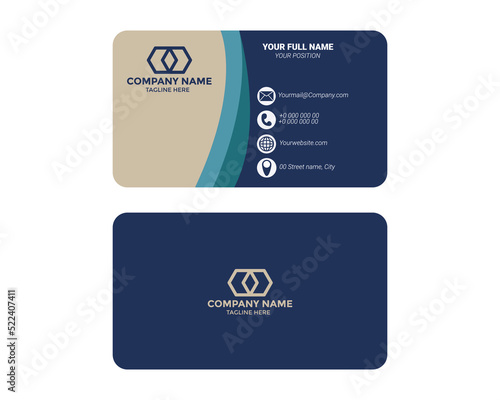 Vector Graphic of Business Card Design Simple, With modern color scheme. Perfect to Use for Corporate Identity, Personal Identity and etc