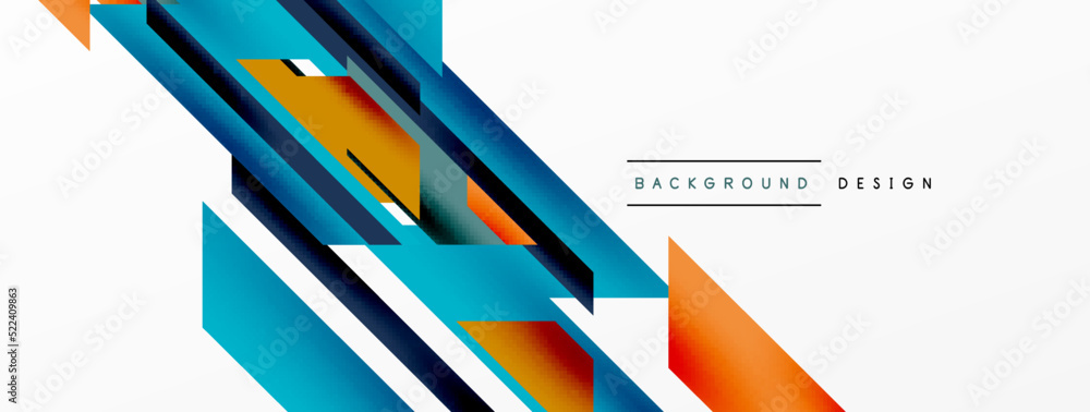 Minimal geometric abstract background. Dynamic 3d lines composition. Trendy techno business template for wallpaper, banner, background or landing Minimal geometric abstract background. Dynamic 3d lines composition. Trendy techno business template for wallpaper, banner, background or landing