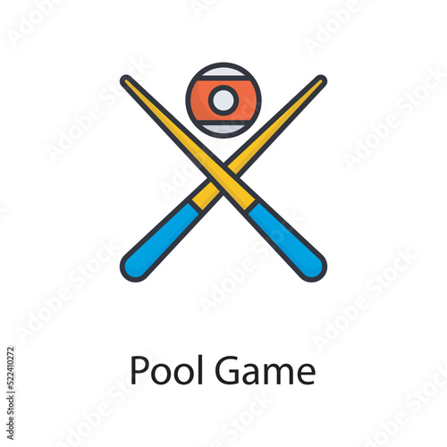 Pool Game vector filled outline Icon Design illustration. Sports And Awards Symbol on White background EPS 10 File
