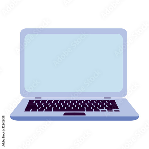 Computer laptop with blank empty screen for copy space