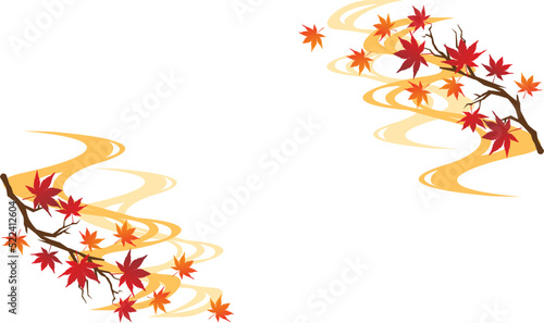 秋の紅葉和風背景
