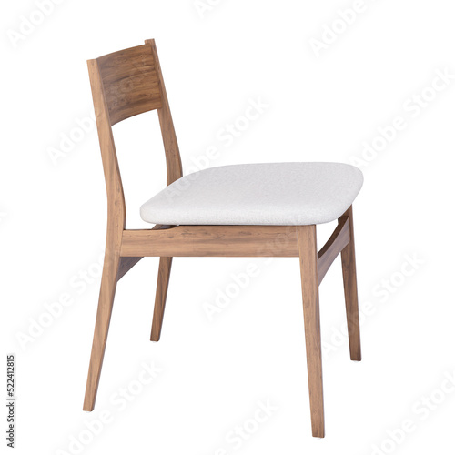 3d Furniture Modern Chair isolated on a white background, Decoration Design for Dining