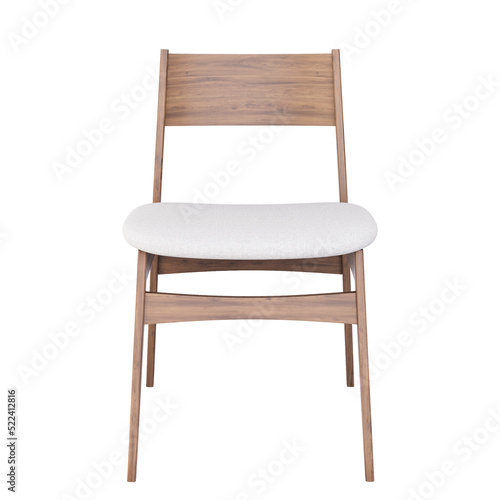 3d Furniture Modern Chair isolated on a white background, Decoration Design for Dining