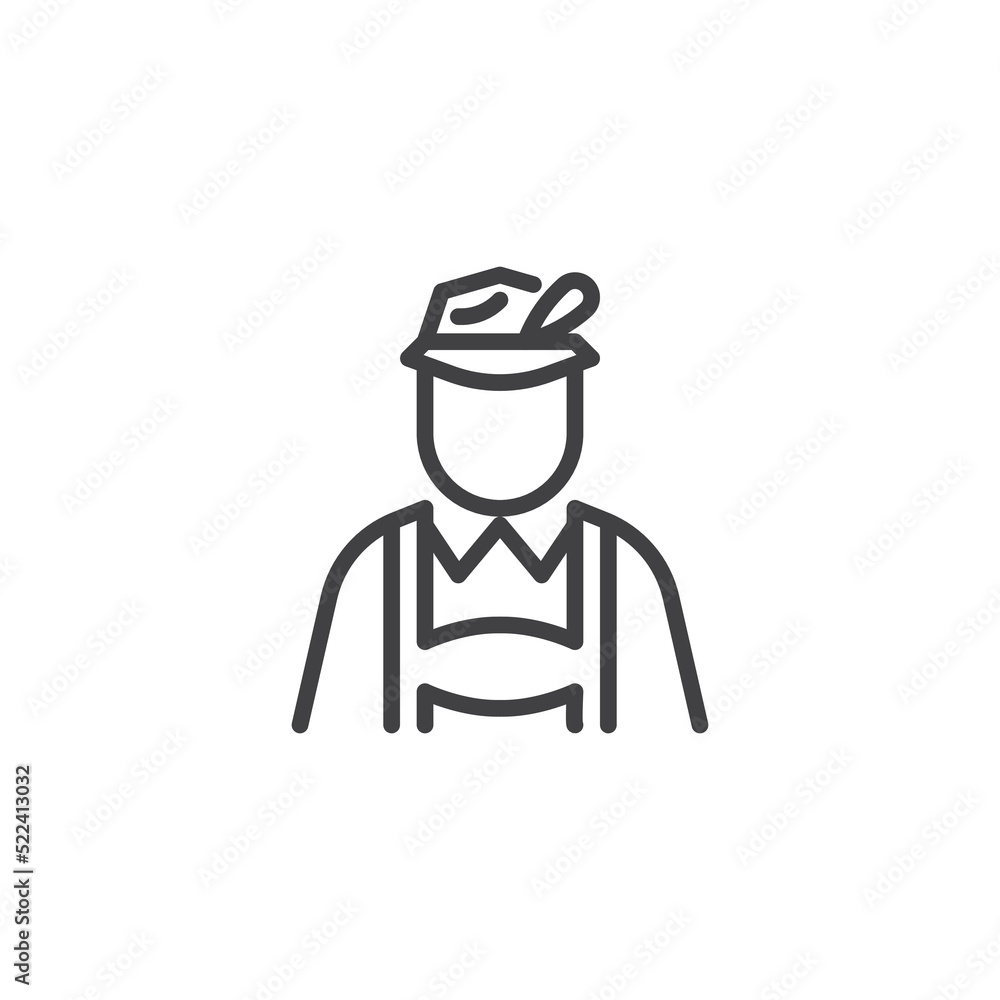 Bavarian man line icon Bavarian man line icon
