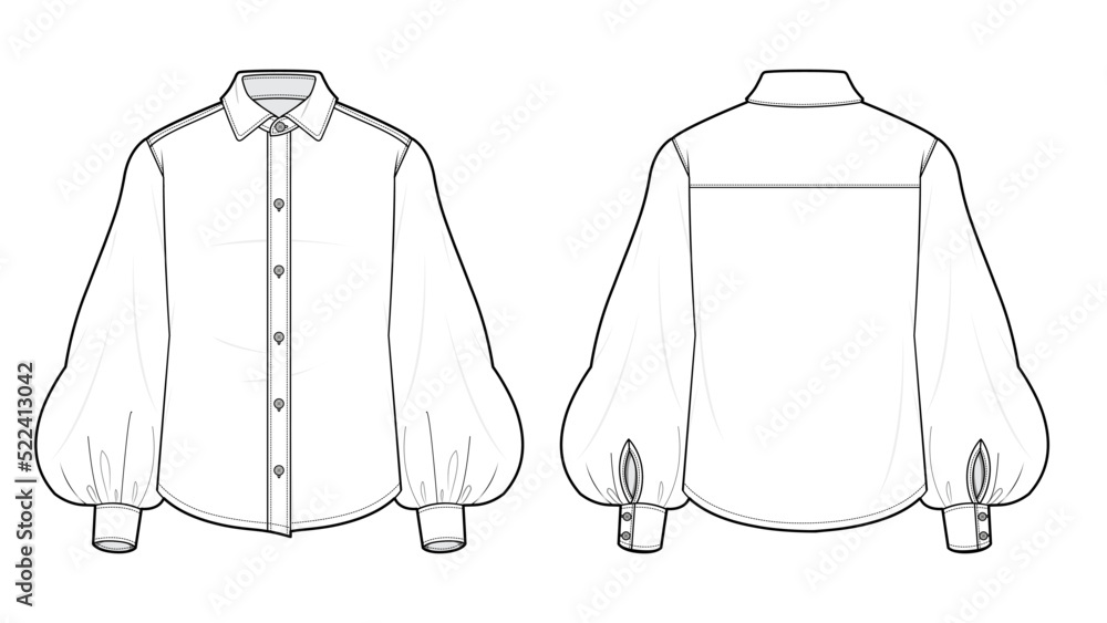 Womens t-shirt. fashion flat sketch, apparel template, vector. • wall  stickers shirt, pattern, drawing | myloview.com