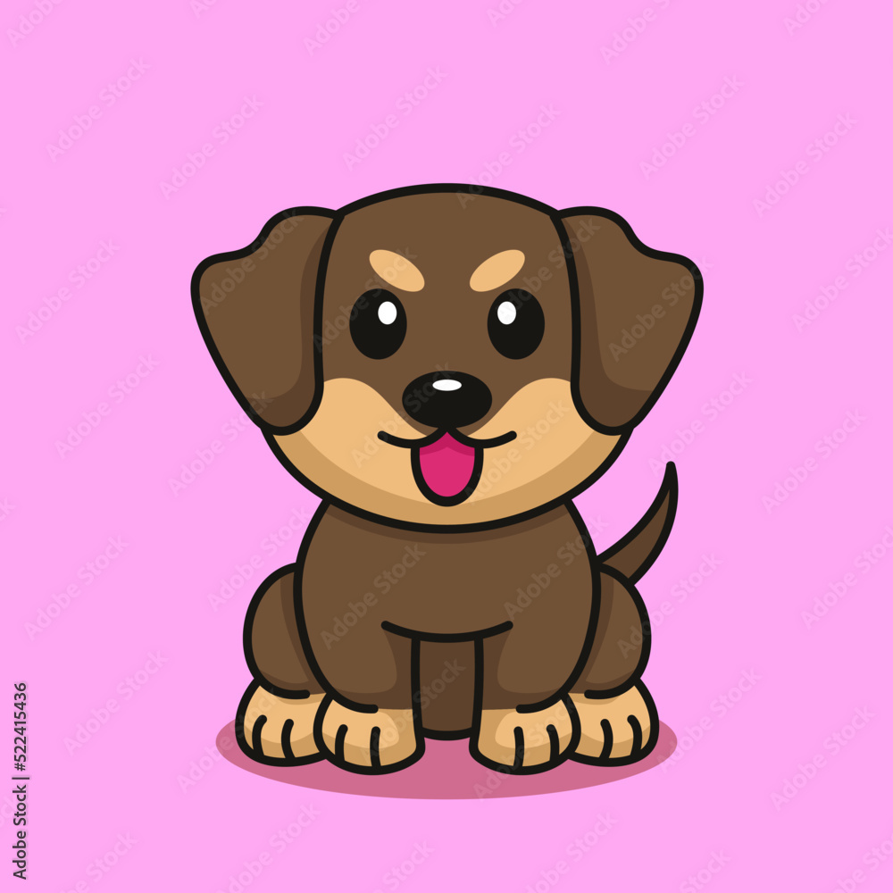 Fototapeta premium Vector illustration of a cute and adorable puppy