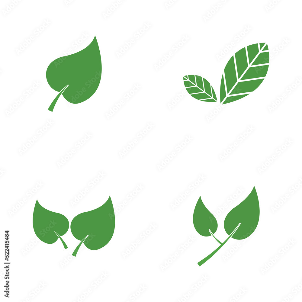 Logos of green Tree leaf ecology nature element vector