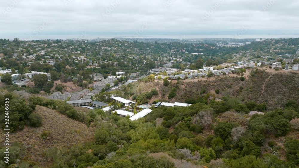 Slow Shot Of Buildings Situated In Heart Of Green Peaceful Mountains, San Mateo Slow Shot Of Buildings Situated In Heart Of Green Peaceful Mountains, San Mateo