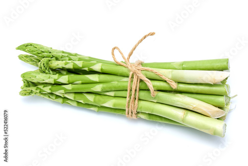 Green organic natural Asparagus isolated on white background