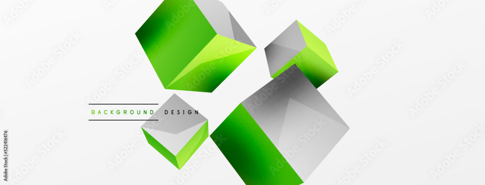 3d vector abstract background. Flying cubes composition. Trendy techno business template for wallpaper, banner, background or landing 3d vector abstract background. Flying cubes composition. Trendy techno business template for wallpaper, banner, background or landing