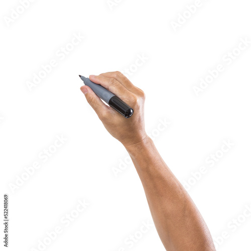 Hand with magic pen isolated