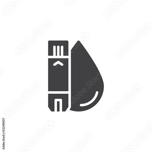 Blood glucose test strips vector icon