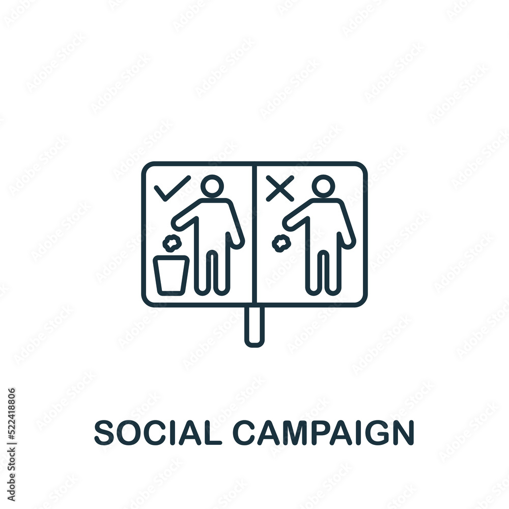 Social Campaing icon. Monochrome simple Digital Marketing icon for templates, web design and infographics Social Campaing icon. Monochrome simple Digital Marketing icon for templates, web design and infographics